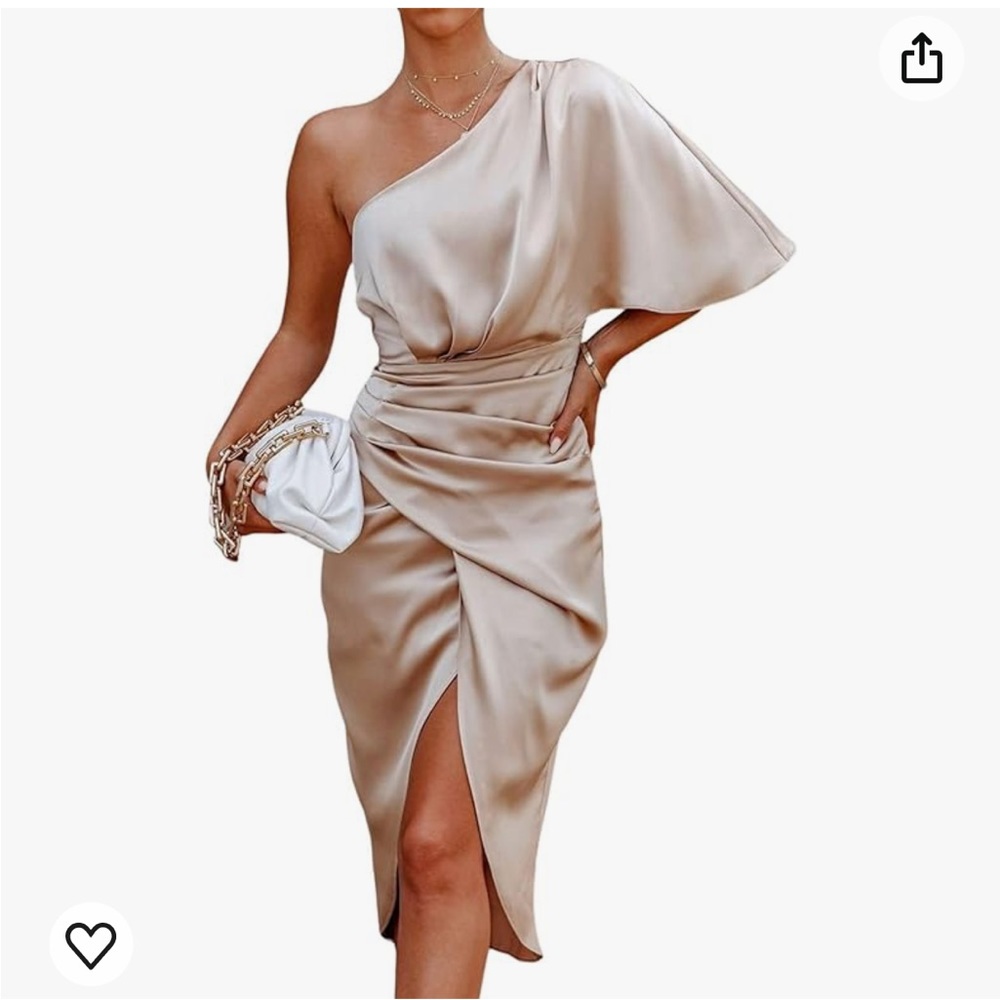 CUPSHE Gold Silk Formal Dress